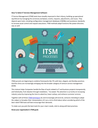 How To Select IT Services Management Software