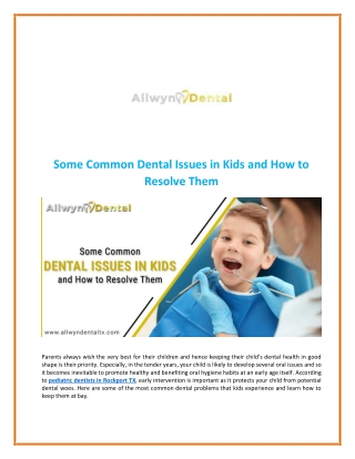 Some Common Dental Issues in Kids and How to Resolve Them