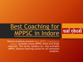 Best MPPSC Coaching in Indore