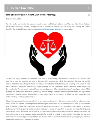 Why Should You get A Health Care Power Attorney?