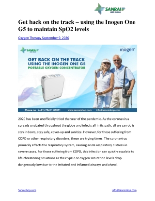 Get back on the track – using the Inogen One G5 to maintain SpO2 levels