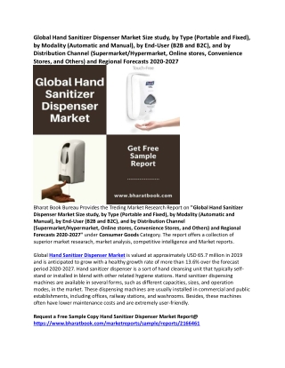 Global Hand Sanitizer Dispenser Market Research Report Forecast 2027