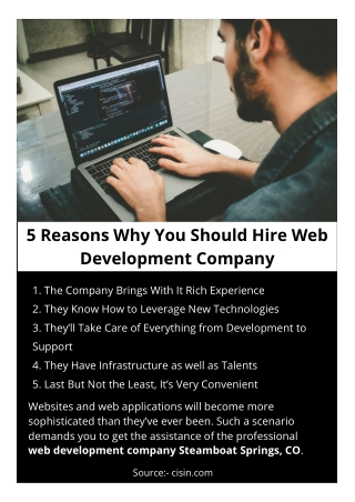 5 Reasons Why You Should Hire Web Development Company