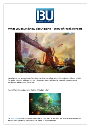 What you must know about Dune – Story of Frank Herbert