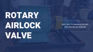 Best way to manage Rotary Airlock Valve Leakage