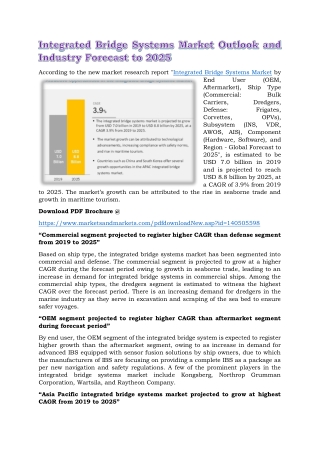 Integrated Bridge Systems Market Outlook and Industry Forecast to 2025