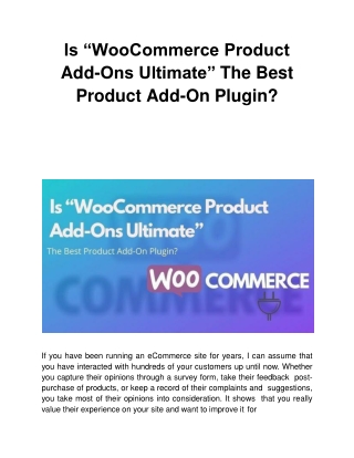Is “WooCommerce Product Add-Ons Ultimate” The Best Product Add-On Plugin?