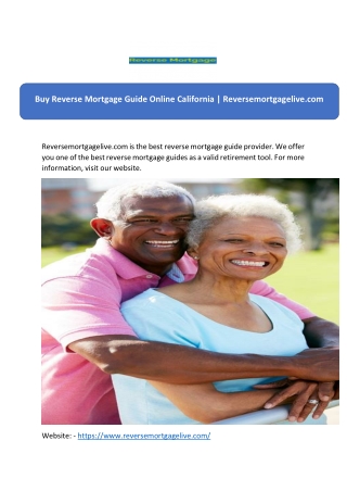 Buy Reverse Mortgage Guide Online California | Reversemortgagelive.com