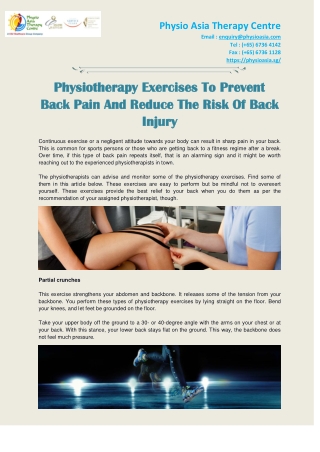 Physiotherapy Singapore