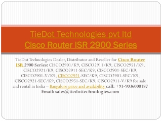 Cisco Router ISR 2900 Series | Cisco Router ISR 2900 Series Price | Bangalore