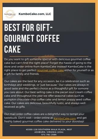 Best for Gift - Gourmet Coffee Cake