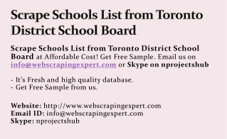 Scrape Schools List from Toronto District School Board