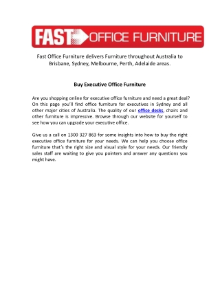 Executive Office Furniture by Fast office Furniture Australia