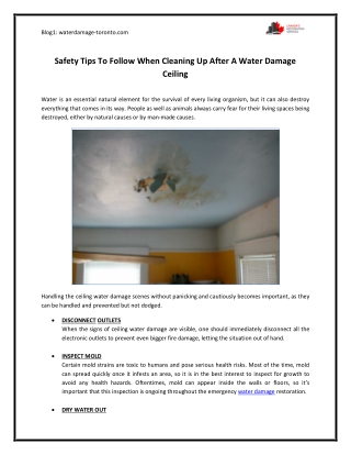 Safety Tips To Follow When Cleaning Up After A Water Damage Ceiling