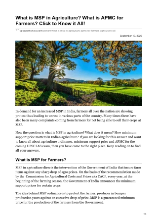 What is MSP in Agriculture What is APMC for Farmers Click to Know it