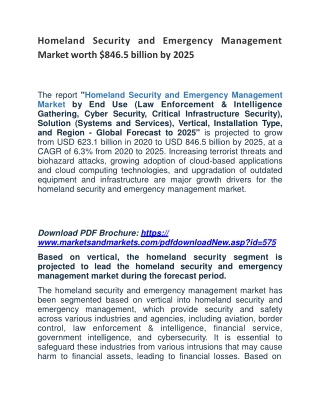 Homeland Security and Emergency Management Market worth $846.5 billion by 2025