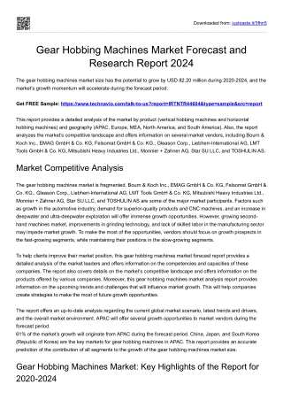 Gear Hobbing Machines Market Report 2024