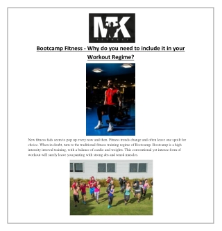 Bootcamp Fitness - Why do you need to include it in your Workout Regime?