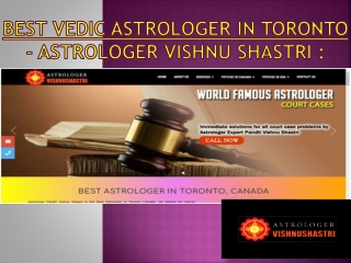 Best Vedic Astrologer in Toronto - Astrologer Vishnu Shastri :