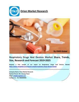 Respiratory Drugs and Devices Market Size, Share, Future Prospects and Forecast 2019-2025