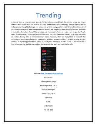 Best Free Music Download App | Trending.fm