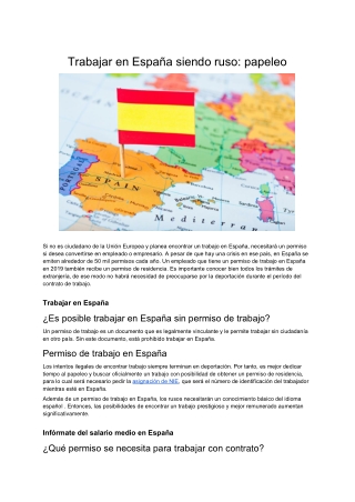 Trabajar en España Siendo Ruso - Papeleo