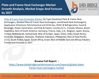 Plate and Frame Heat Exchanger Market Growth Analysis, Market Scope And Forecast by 2027