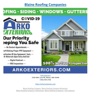 Blaine Roofing Companies