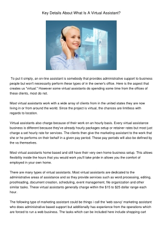 Important Information On What Is A Virtual Assistant