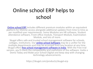Online school ERP helps to school