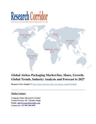 Global Airless Packaging Market Size, Share, Growth, Global Trends, Industry Analysis and Forecast to 2027