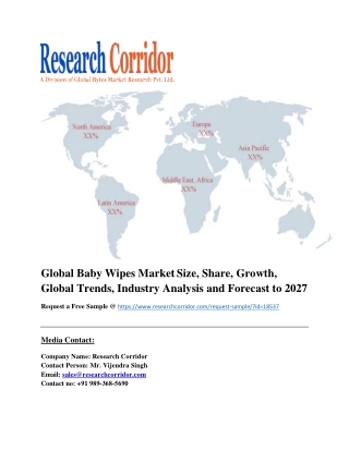 Global Baby Wipes Market Size, Share, Growth, Global Trends, Industry Analysis and Forecast to 2027