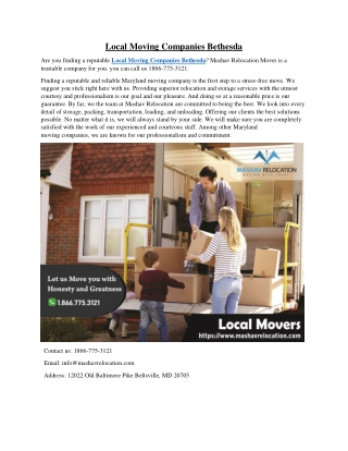 Local Moving Companies Bethesda