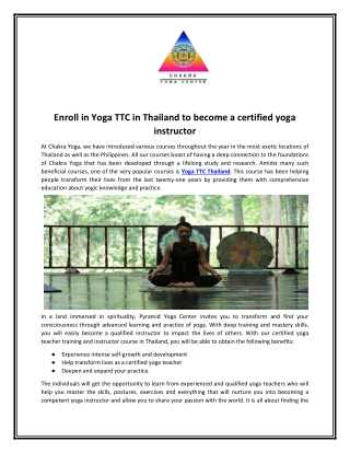 Yoga TTC Thailand