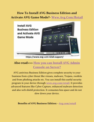 How To Install AVG Business Edition and Activate AVG Game Mode?- Www.Avg.Com/Retail