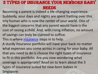 3 Types of Insurance Your Newborn Baby Needs