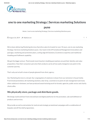 one to one marketing Strategy | Services marketing Solutions pune