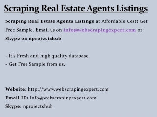 Scraping Real Estate Agents Listings