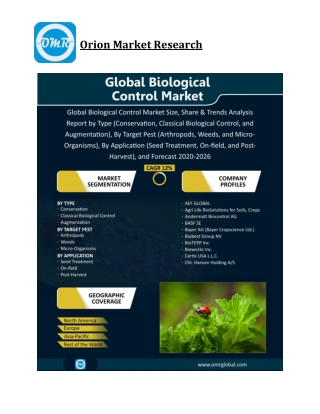 Global Biological Control Market Size, Competitive Analysis, Share, Forecast- 2020-2026