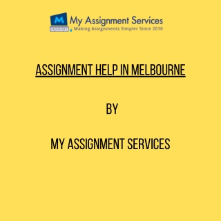 Assignment help Melbourne by My Assignment Services