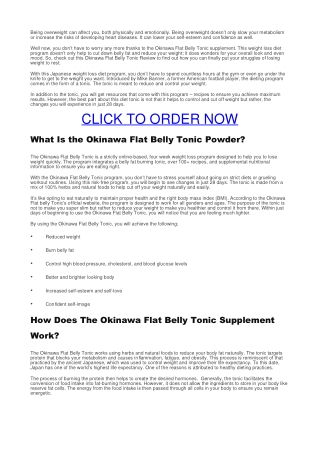 Okinawa Flat Belly Tonic Reviews