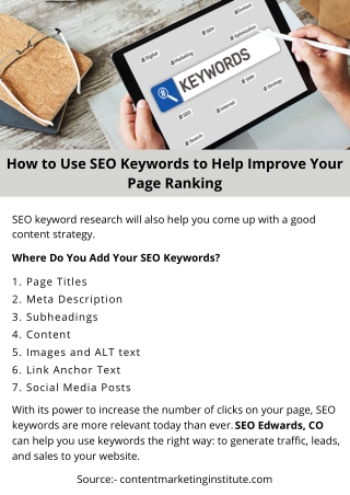 How to Use SEO Keywords to Help Improve Your Page Ranking