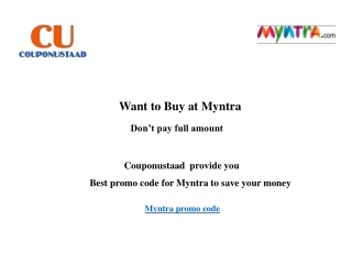 Myntra Promo Code And Discount Coupons