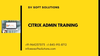 Citrix Training & Certification Course from Sv Softsolutions