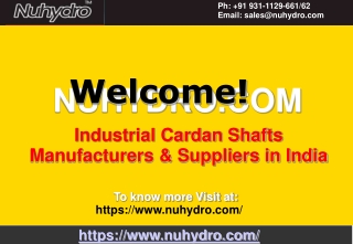 Industrial Cardan Shafts Suppliers in India