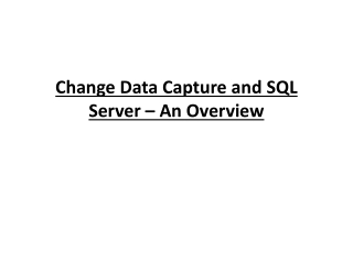 SQL Server Change Data Capture