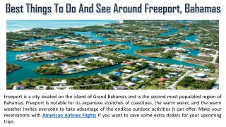 Best Things To Do And See Around Freeport, Bahamas
