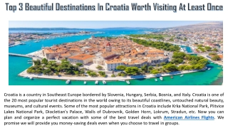 Top 3 Beautiful Destinations In Croatia Worth Visiting At Least Once