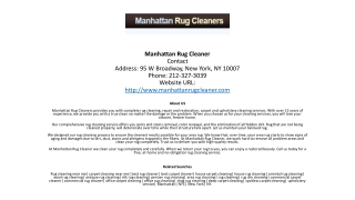 Manhattan Rug Cleaner