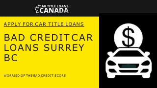 Bad Credit Car Loans Surrey Bc